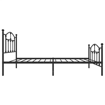 Metal Bed Frame without Mattress with Footboard Black 90x200cm