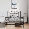 Metal Bed Frame without Mattress with Footboard Black 100x190cm