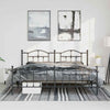 Metal Bed Frame without Mattress with Footboard Black 183x213cm