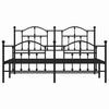 Metal Bed Frame without Mattress with Footboard Black 183x213cm