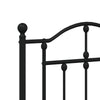 Metal Bed Frame without Mattress with Footboard Black 183x213cm