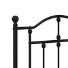Metal Bed Frame without Mattress with Footboard Black 183x213cm