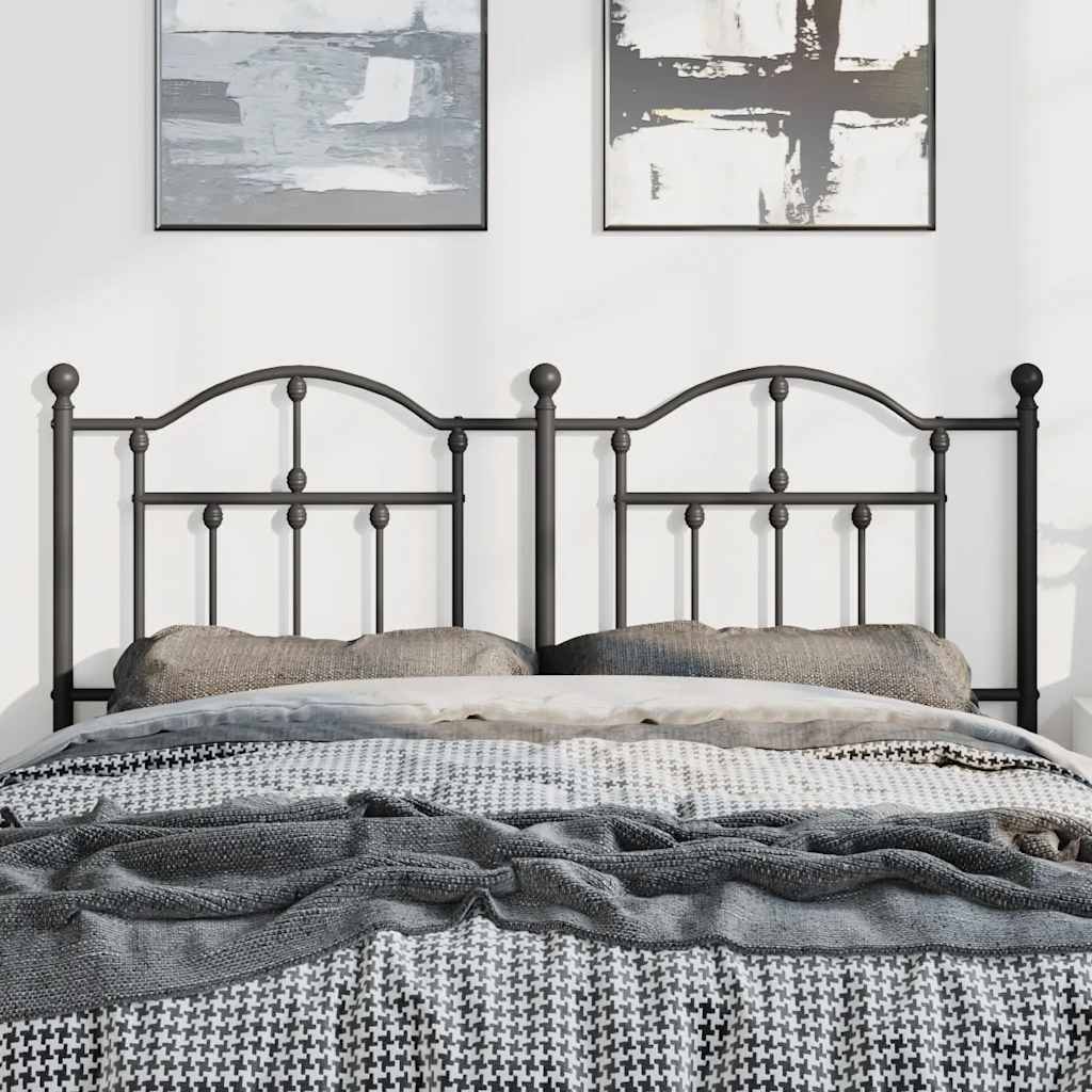Headboard | Black | Steel | Double Bed | Durable | Black Headboard