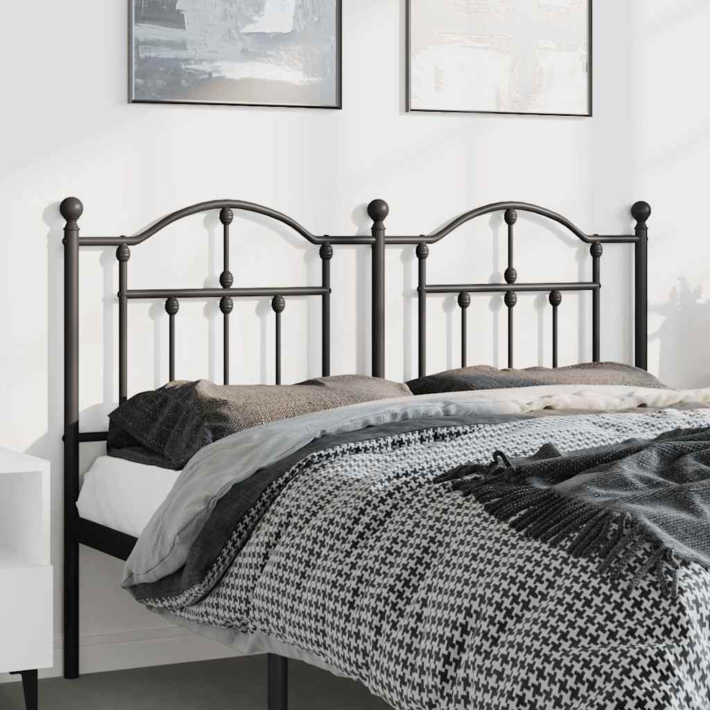 Headboard | Black | Powder-Coated Steel | Double Bed |  Durable