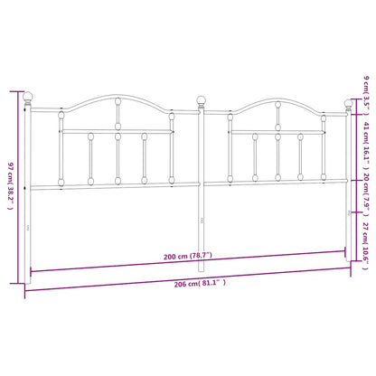 Headboard | Black | Steel | Double | Durable | Headboard | Rectangular