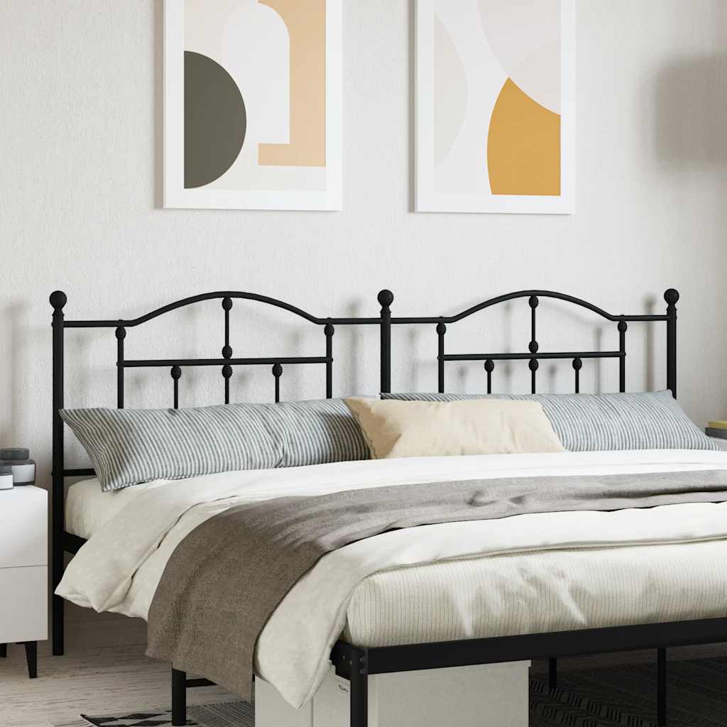 Headboard | Black | Steel | Double | Durable | Headboard | Rectangular
