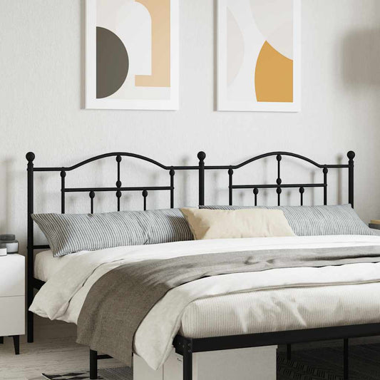 Metal Replace Headboard Black 200 cm