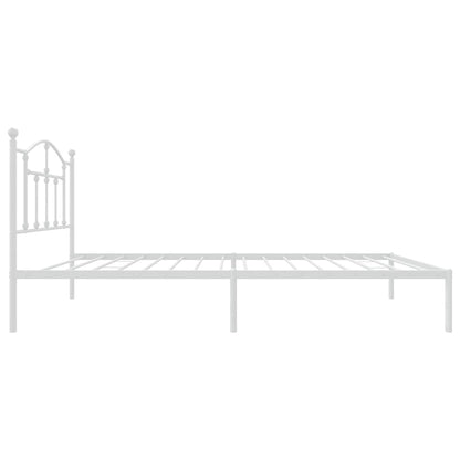 Metal Bed Frame without Mattress with Headboard White 90x190cm