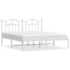 Metal Bed Frame without Mattress with Headboard White 183x213cm