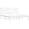 Metal Bed Frame without Mattress with Headboard White 183x213cm