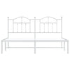 Metal Bed Frame without Mattress with Headboard White 183x213cm