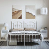 Metal Bed Frame without Mattress with Footboard White 150x200cm