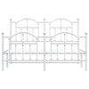 Metal Bed Frame without Mattress with Footboard White 150x200cm