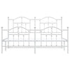 Metal Bed Frame without Mattress with Footboard White 183x213cm