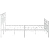 Metal Bed Frame without Mattress with Footboard White 183x213cm