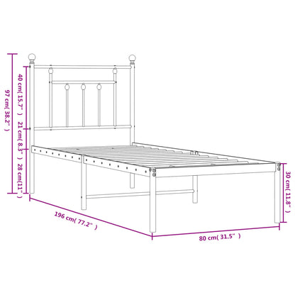 Bed Frame | Black | Powder-Coated Steel | Small Single | Bed Frame