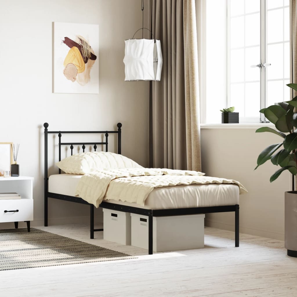 Bed Frame | Black | Powder-Coated Steel | Small Single | Bed Frame