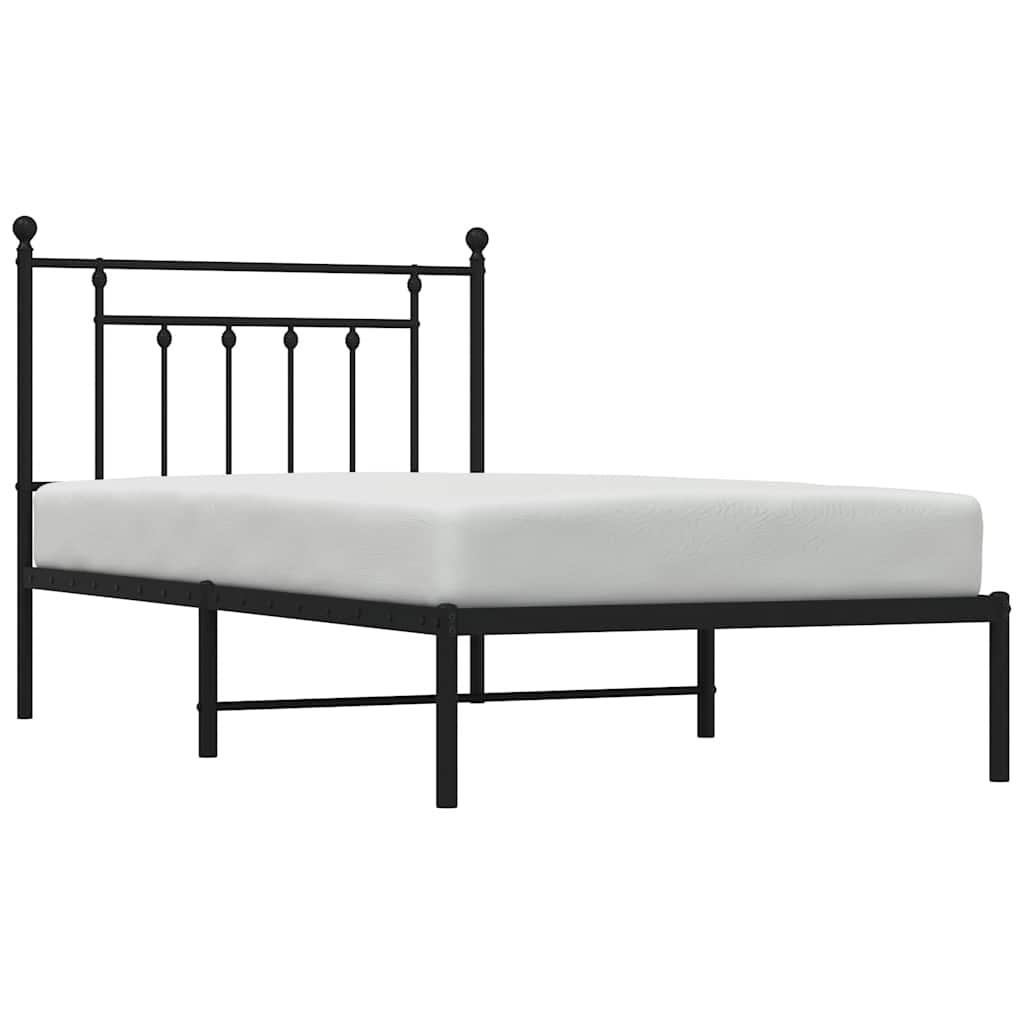 Bed Frame | Black | Powder-Coated Steel | Single | Bed Frame