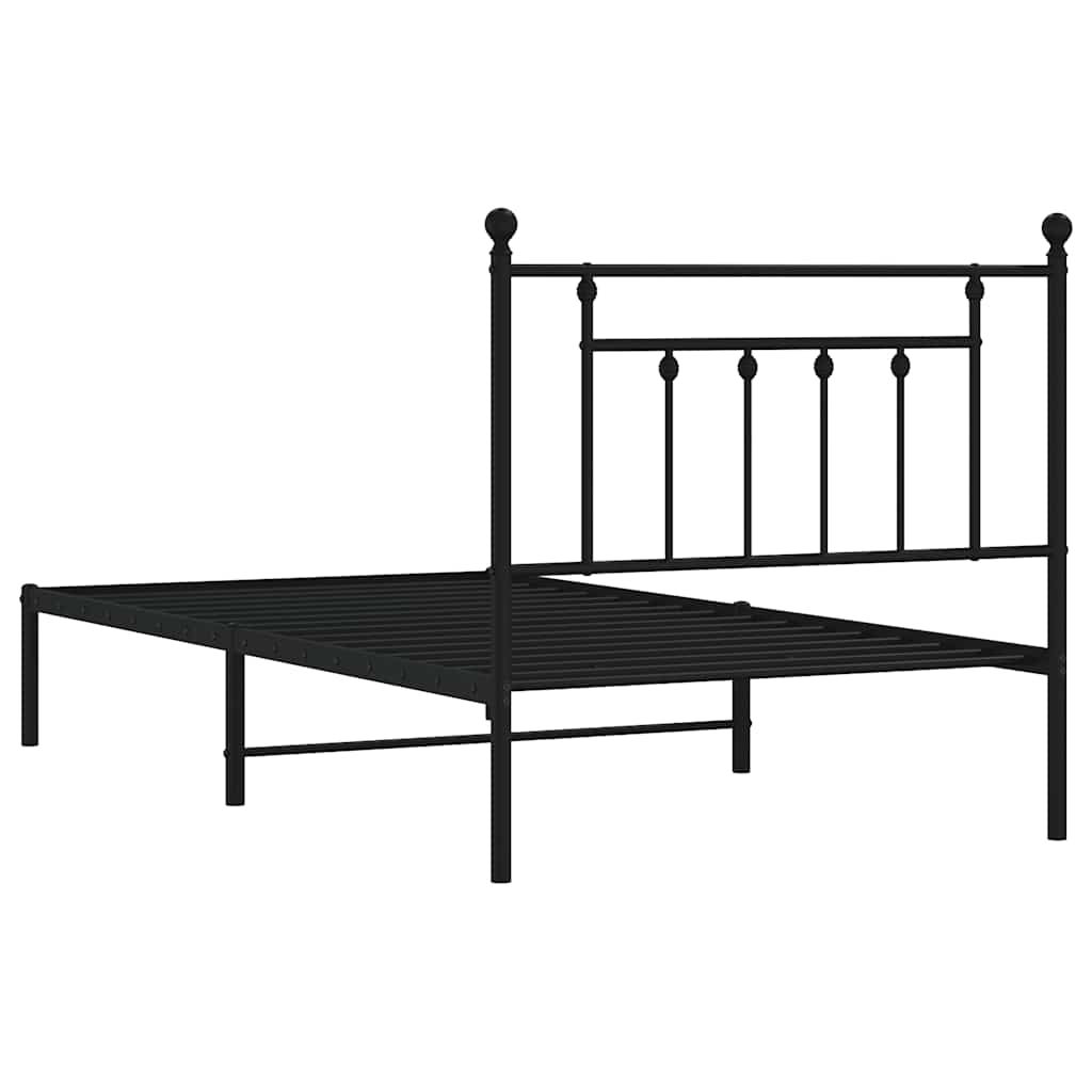 Bed Frame | Black | Powder-Coated Steel | Single | Bed Frame