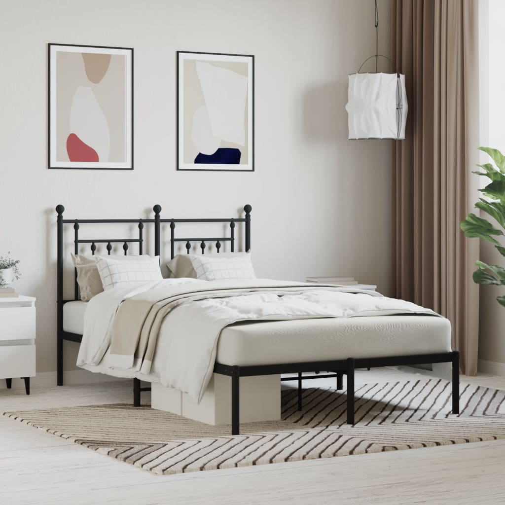 Bed Frame | Black | Powder-coated steel | Small Double | Metal Bed Frame