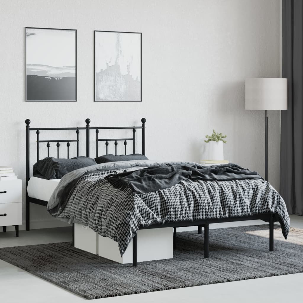 Bed Frame | Black | Powder-Coated Steel | Double | Bed Frame