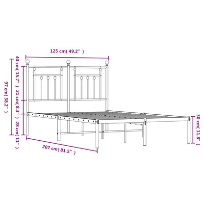 Bed Frame | Black | Powder-Coated Steel | Double | Bed Frame
