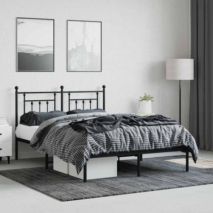 Bed Frame | Black | Steel | 140x190 cm | Bed Frame | Rectangular