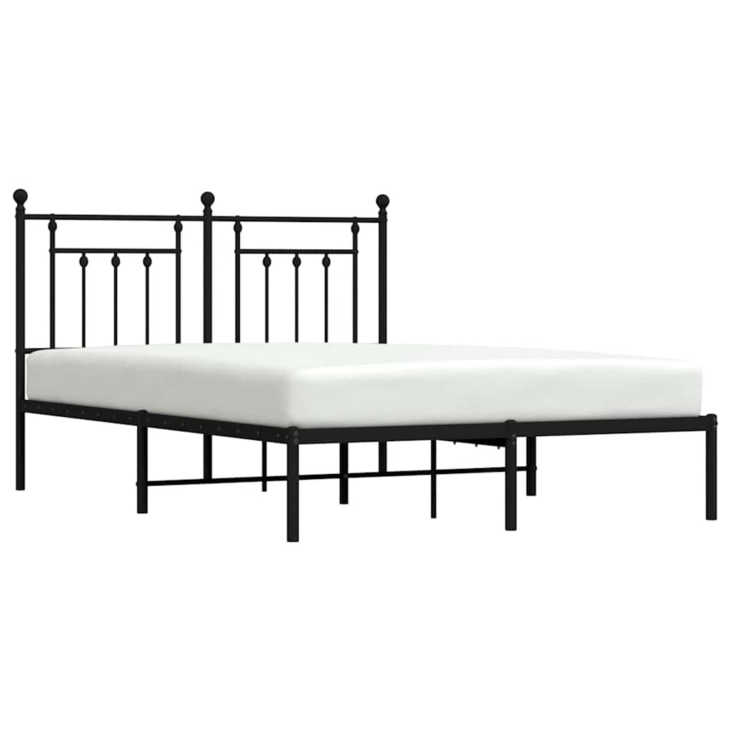 Bed Frame | Black | Steel | 140x190 cm | Bed Frame | Rectangular