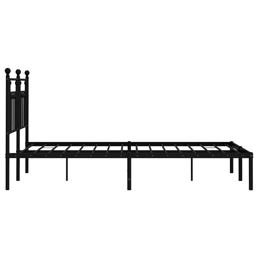 Bed Frame | Black | Steel | 140x190 cm | Bed Frame | Rectangular
