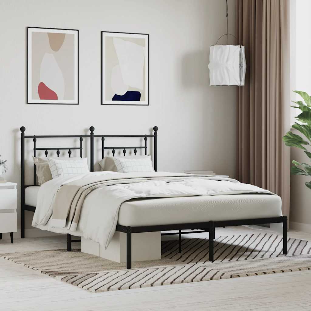 Bed Frame | Black | Steel | 140x200 cm | Bed Frame | Rectangular