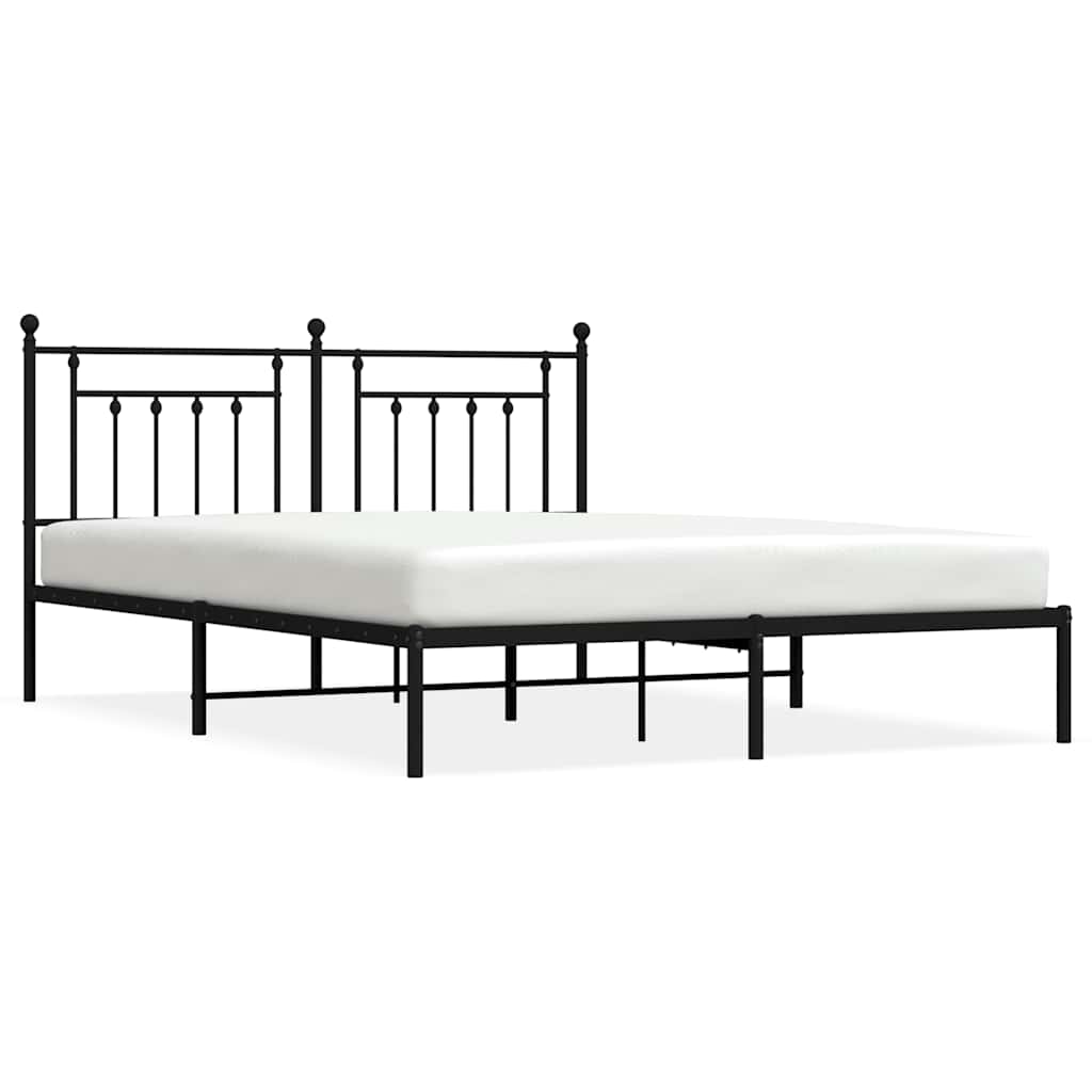 Bed Frame | Black | Powder-Coated Steel | Double | Bed Frame