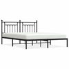 Metal Bed Frame without Mattress with Headboard Black 183x213cm