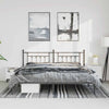 Metal Bed Frame without Mattress with Headboard Black 183x213cm