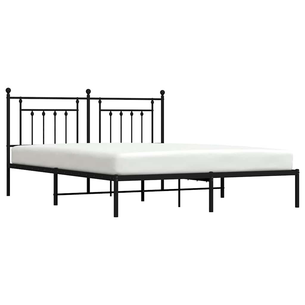 Bed Frame | Black | Powder-Coated Steel | Double | Bed Frame
