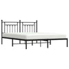 Metal Bed Frame without Mattress with Headboard Black 183x213cm