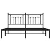 Metal Bed Frame without Mattress with Headboard Black 183x213cm