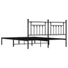 Metal Bed Frame without Mattress with Headboard Black 183x213cm