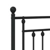 Metal Bed Frame without Mattress with Headboard Black 183x213cm