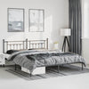 Metal Bed Frame without Mattress with Headboard Black 183x213cm