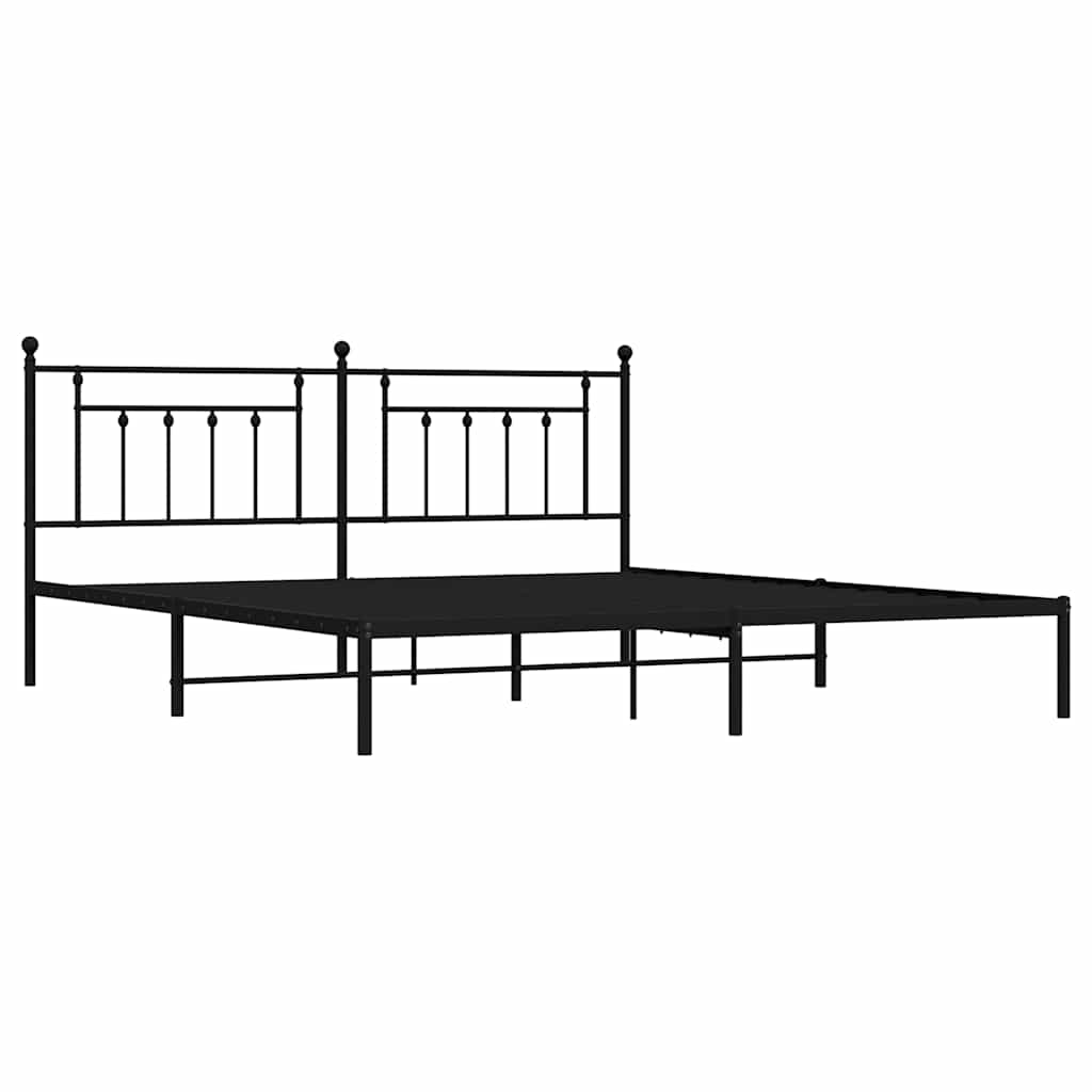 Bed Frame | Black | Powder-Coated Steel | Double | Bed Frame