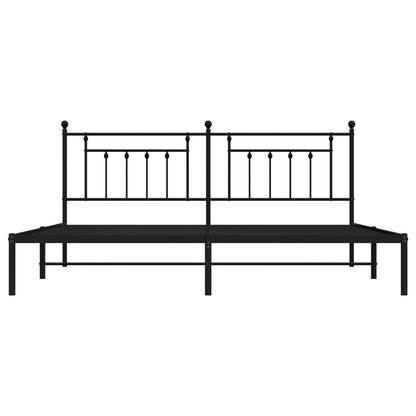 Bed Frame | Black | Powder-Coated Steel | 200x200 cm | Bed Frame