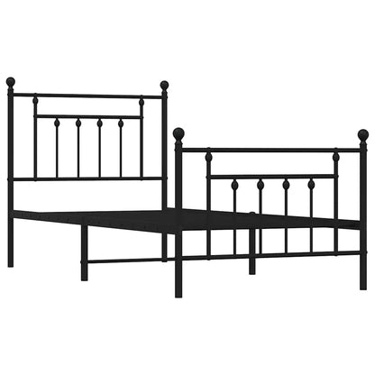 Bed Frame | Black | Powder-Coated Steel | Single | Metal Bed Frame