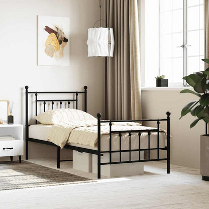 Bed Frame | Black | Powder-Coated Steel | Single | Bed Frame