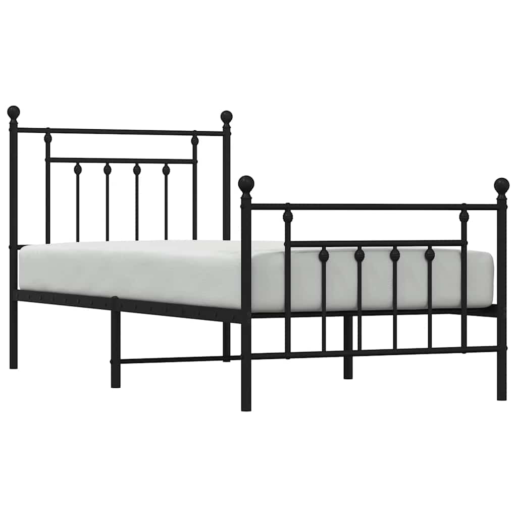 Bed Frame | Black | Steel | Single | Bed Frame | Rectangular | Industrial