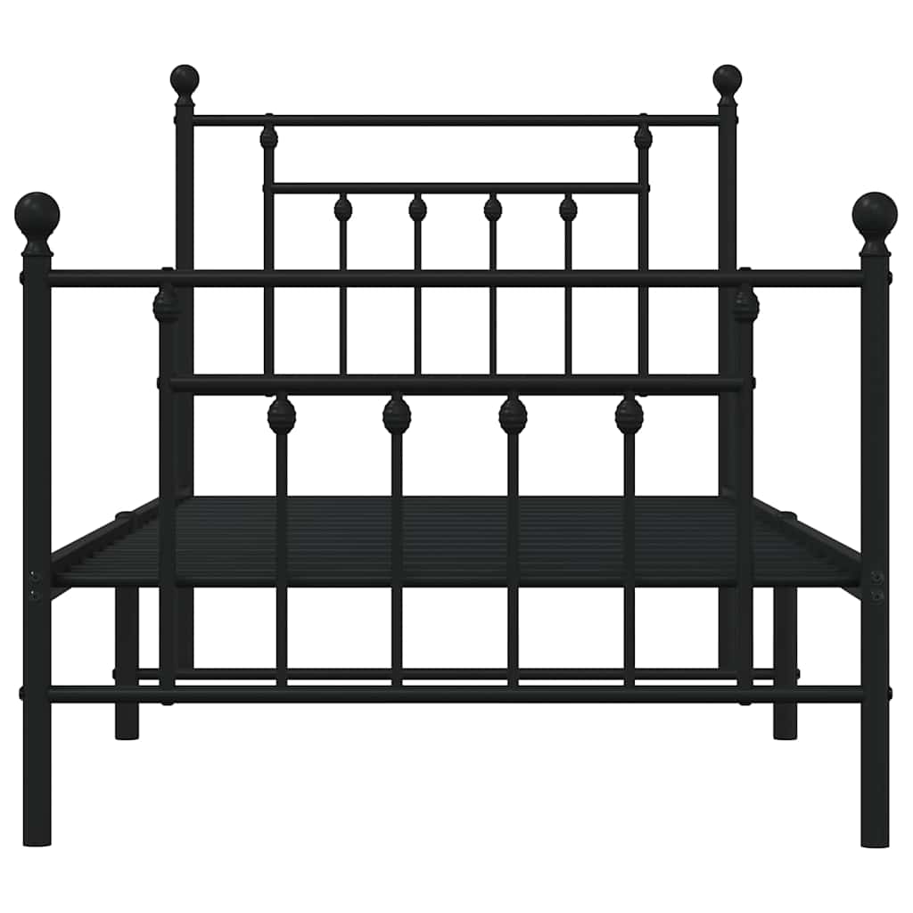 Bed Frame | Black | Steel | Single | Bed Frame | Rectangular | Industrial