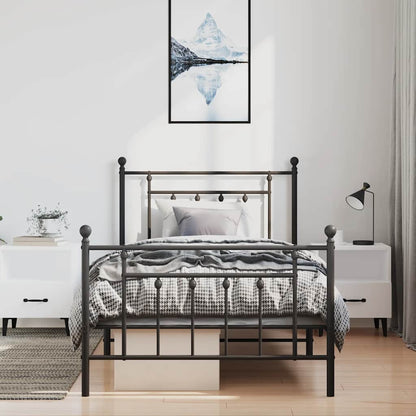Bed Frame | Black | Powder-coated steel | Single | Industrial | Bed Frame