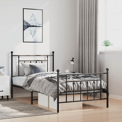 Bed Frame | Black | Powder-coated steel | Single | Industrial | Bed Frame