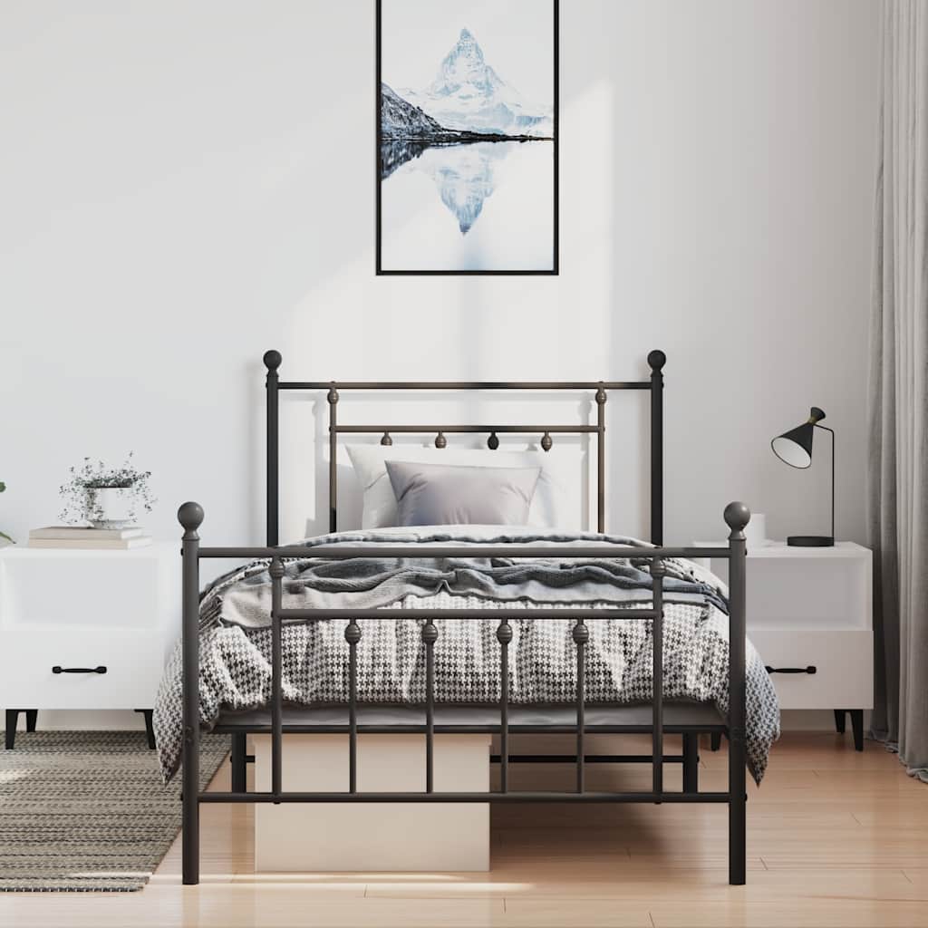Bed Frame | Black | Steel | Single | Industrial | Bed Frame | Rectangular