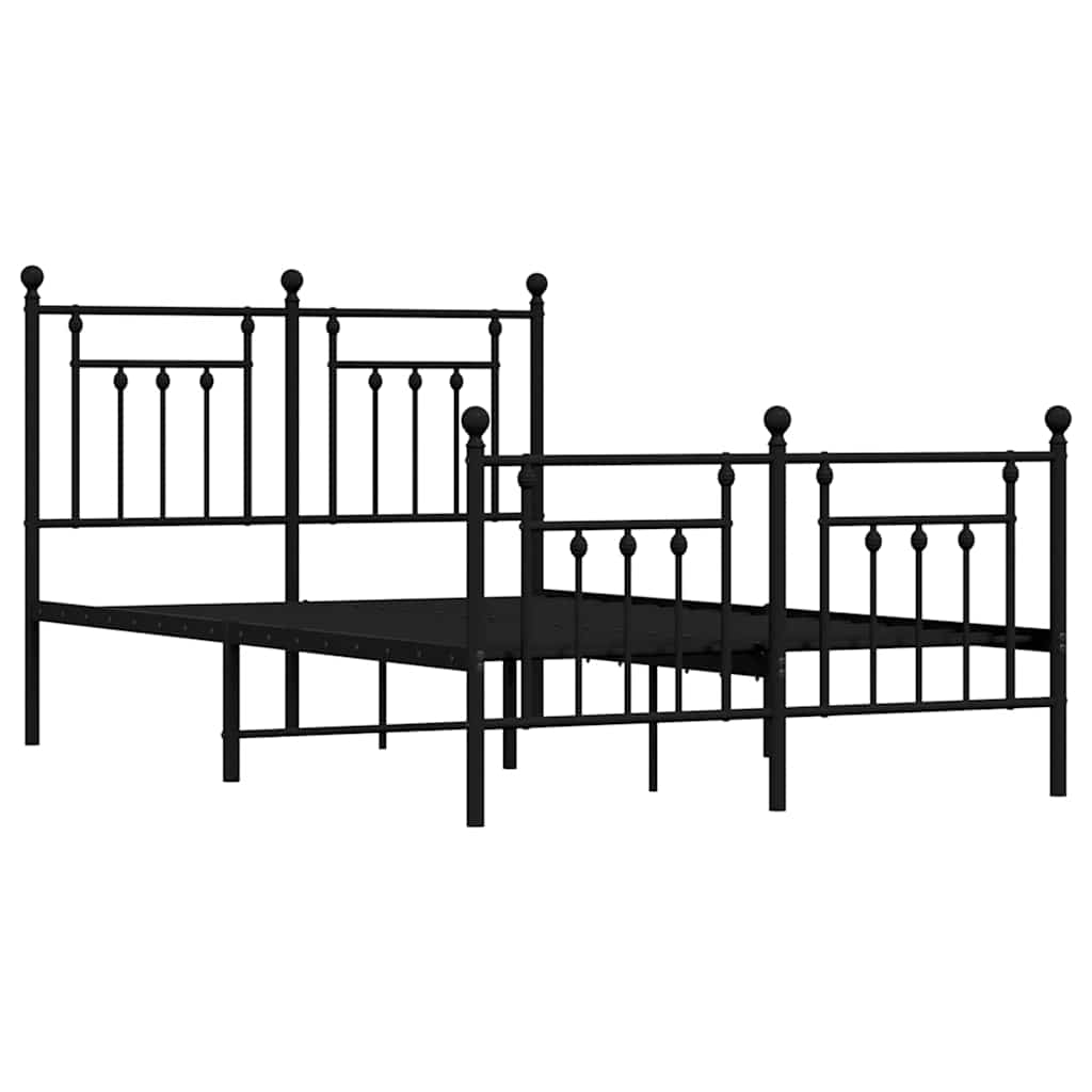 Bed Frame | Black | Powder-Coated Steel | Double | Durable | Bed Frame