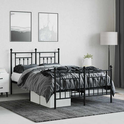 Bed Frame | Black | Powder-Coated Steel | Double | Durable | Bed Frame